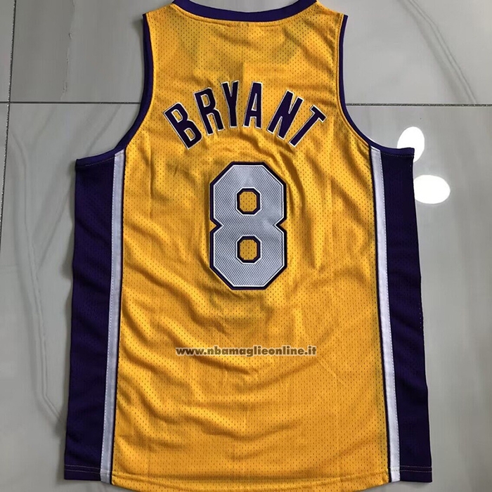 Maglia Los Angeles Lakers Kobe Bryant #8 Mitchell & Ness 1999-00 Giallo